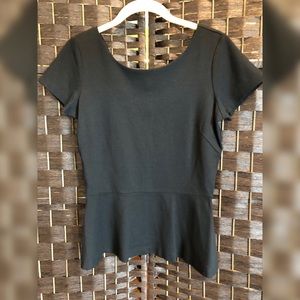 Banana Republic Black Short Sleeve Peplum Top